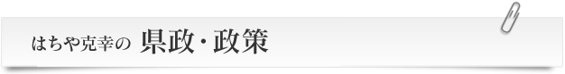 はちや克幸の　県政・政策